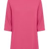 Magliette E T-Shirt | Ragno T-Shirt Con Manica 3/4 In Misto Viscosa - Hot Pink