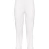 Pantaloni A Gamba Dritta | Ragno Pantalone Dritto Con Tasche Corto In Compact Light - Bianco