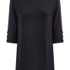 Magliette E T-Shirt | Ragno T-Shirt Con Bottoni In Viscosa Summer - Nero