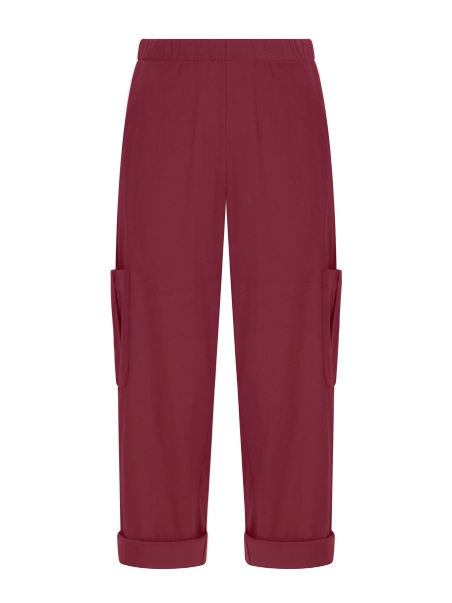 Pantaloni Cropped | Ragno Pantalone Pinocchietto Cargo In Super Fresh - Tibetan Red