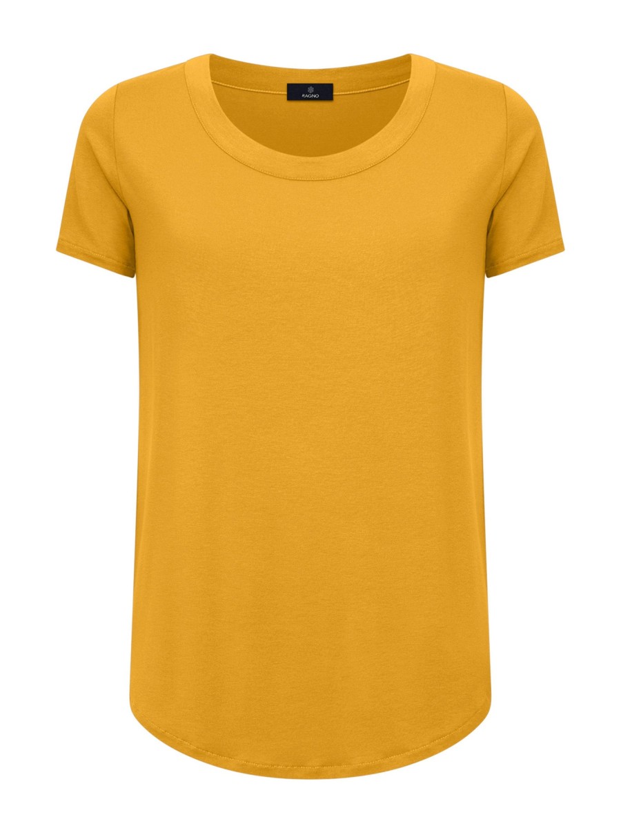 Magliette E T-Shirt | Ragno Maglietta A Manica Corta In Viscosa Summer - Golden Spice