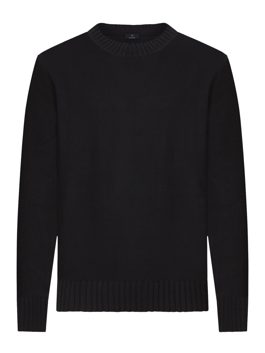 Pullover | Ragno Pull Girocollo In Filato Nice Wool - Nero