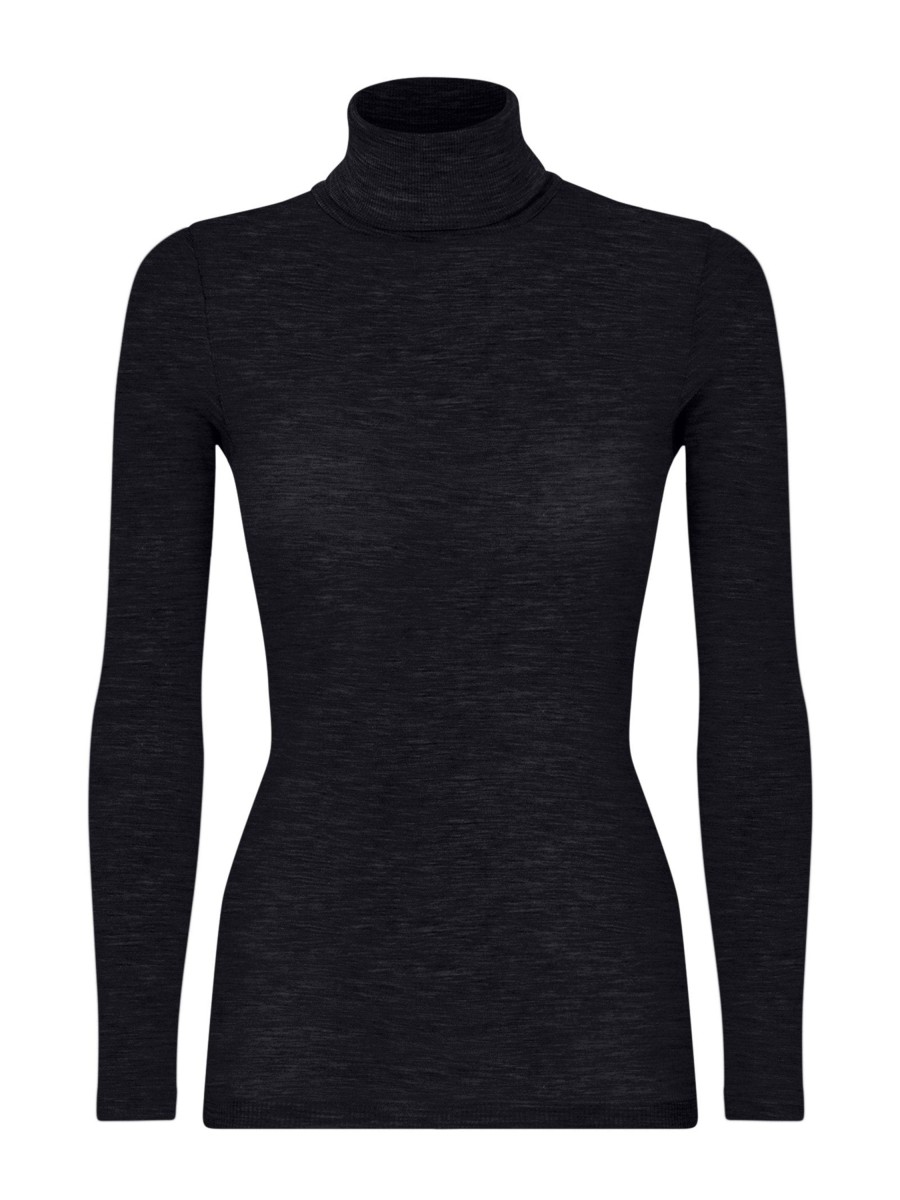 Top E Magliette | Ragno Wonderwool - Dolcevita In Costina Di Lana Ultrafine - Nero