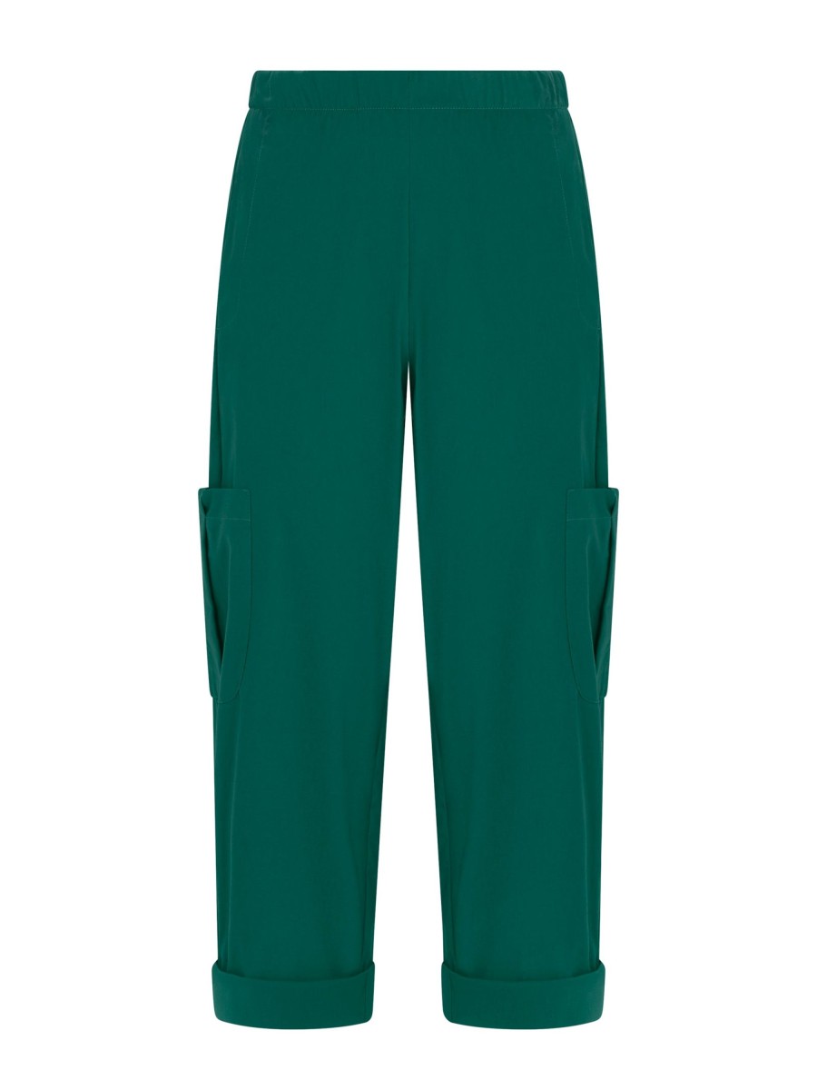 Pantaloni Cropped | Ragno Pantalone Pinocchietto Cargo In Super Fresh - Aventurine