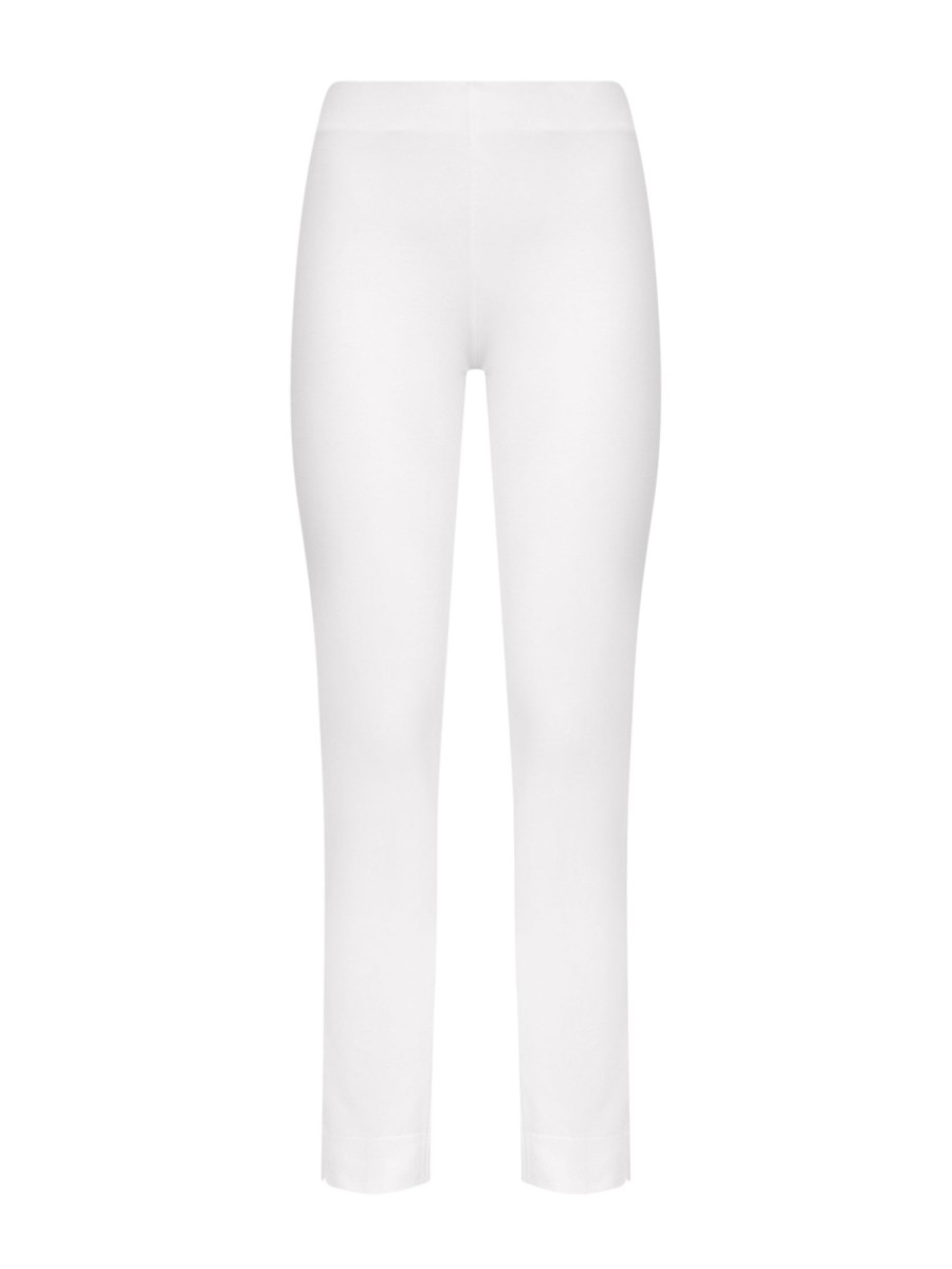 Pantaloni Capri | Ragno Pantalone A Sigaretta In Maglia Denim - Bianco