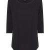 Magliette E T-Shirt | Ragno Maglietta Girocollo In Viscosa Summer - Nero