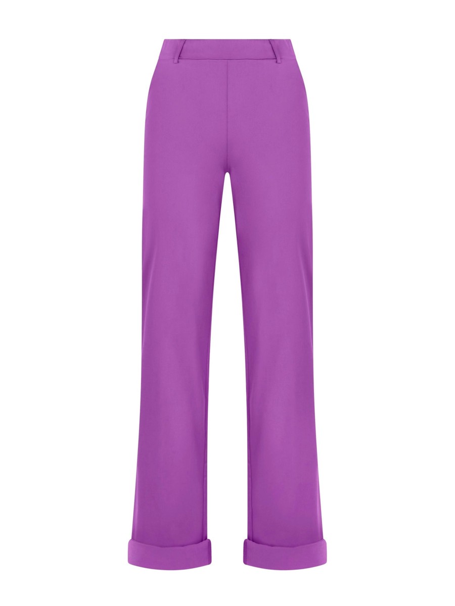 Pantaloni A Gamba Dritta | Ragno Pantalone Dritto Con Tasche In Satin Power - Dewberry