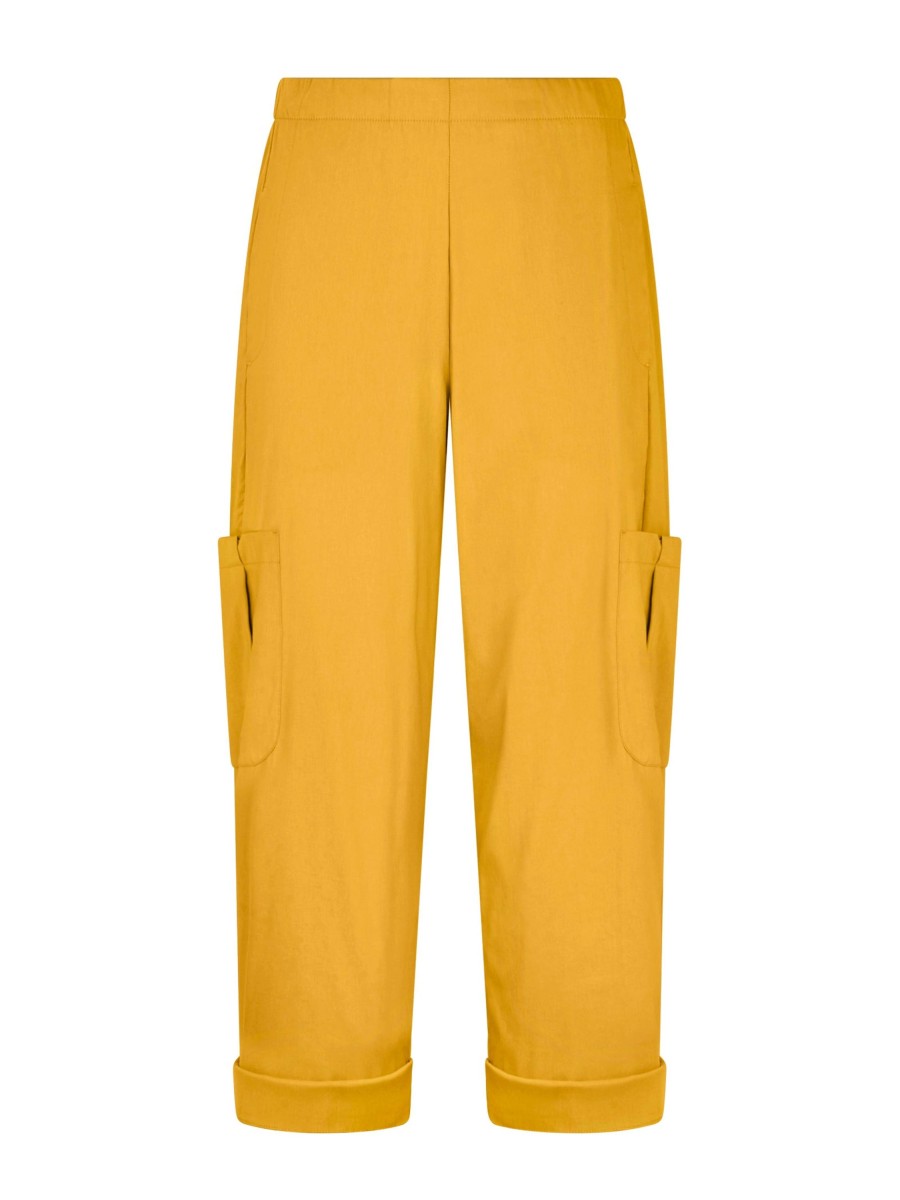 Pantaloni Cropped | Ragno Pantalone Pinocchietto Cargo In Super Fresh - Golden Spice