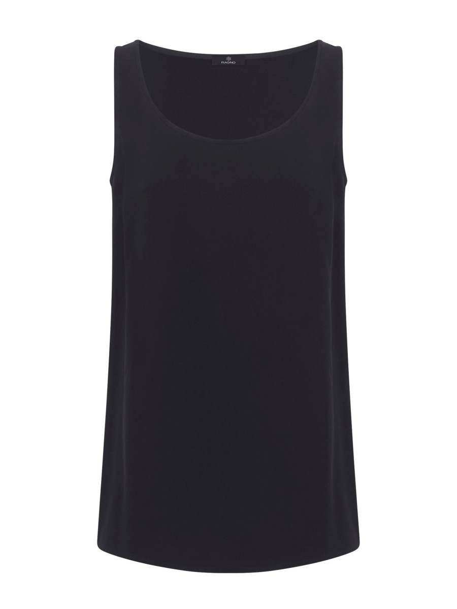 Top E Canotte | Ragno Top Smanicato In Ecoseta - Nero