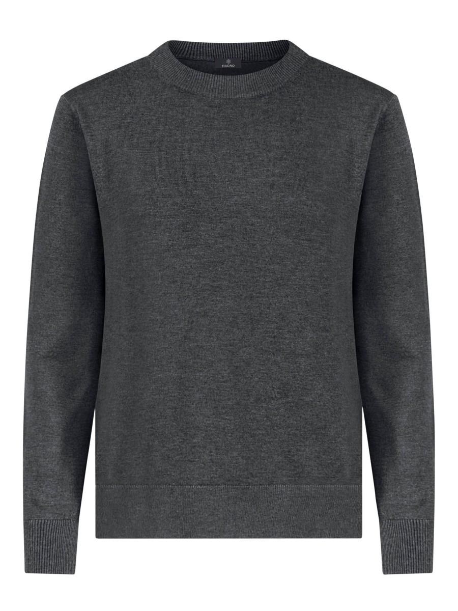 Pullover | Ragno Maglia Girocollo In Filato Winter Basic - Ardesia Mel.