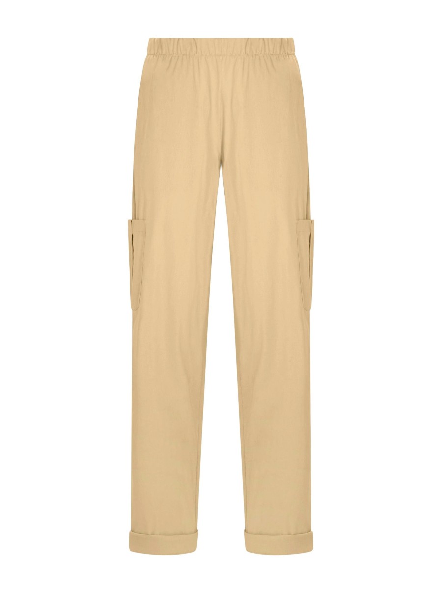 Pantaloni Cargo | Ragno Pantalone Ampio Cargo In Tessuto Super Fresh - Irish Cream