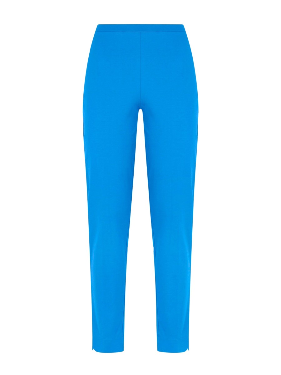 Pantaloni Capri | Ragno Pantalone A Sigaretta In Compact Light - Ibiza Blue