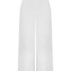 Pantaloni Cropped | Ragno Pantalone Ampio Alla Caviglia Con Tasche In Satin Power - Bianco