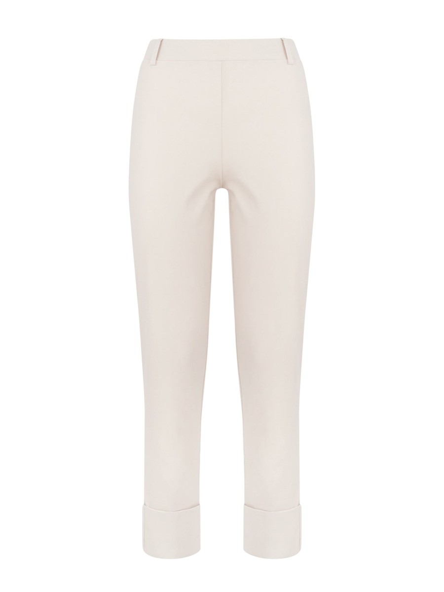 Tailleur Giacca E Pantaloni Eleganti | Ragno Pantalone Slim Dritto In Compact Light - Champignon