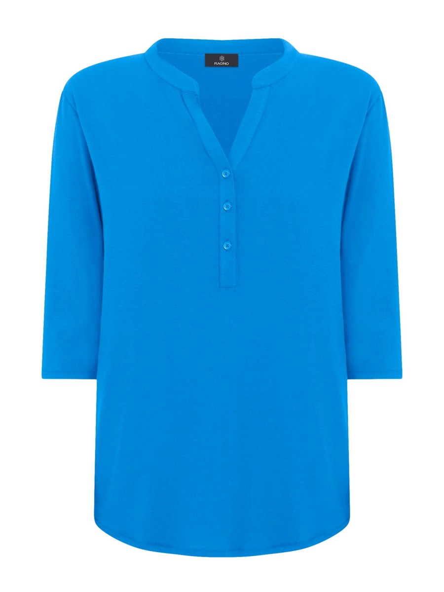 Magliette E T-Shirt | Ragno Maglietta A Manica 3/4 In Viscosa Summer - Ibiza Blue