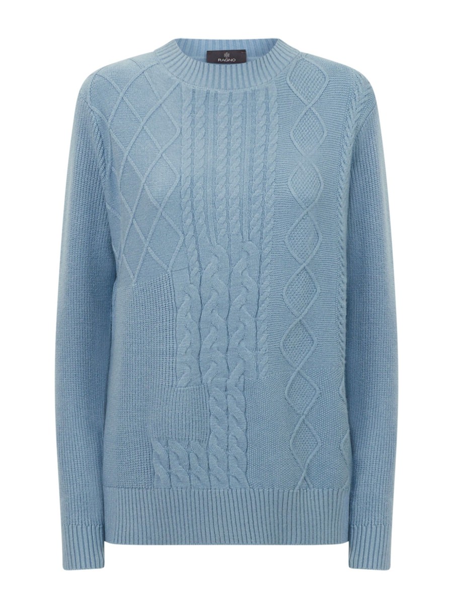 Pullover | Ragno Maglia Girocollo In Filato Super Soft - Ashley Blue