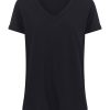 Magliette E T-Shirt | Ragno Maglietta Con Scollo A V In Slub Jersey Di Cotone - Nero