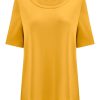 Magliette E T-Shirt | Ragno T-Shirt Girocollo A Manica Corta In Misto Viscosa - Golden Spice