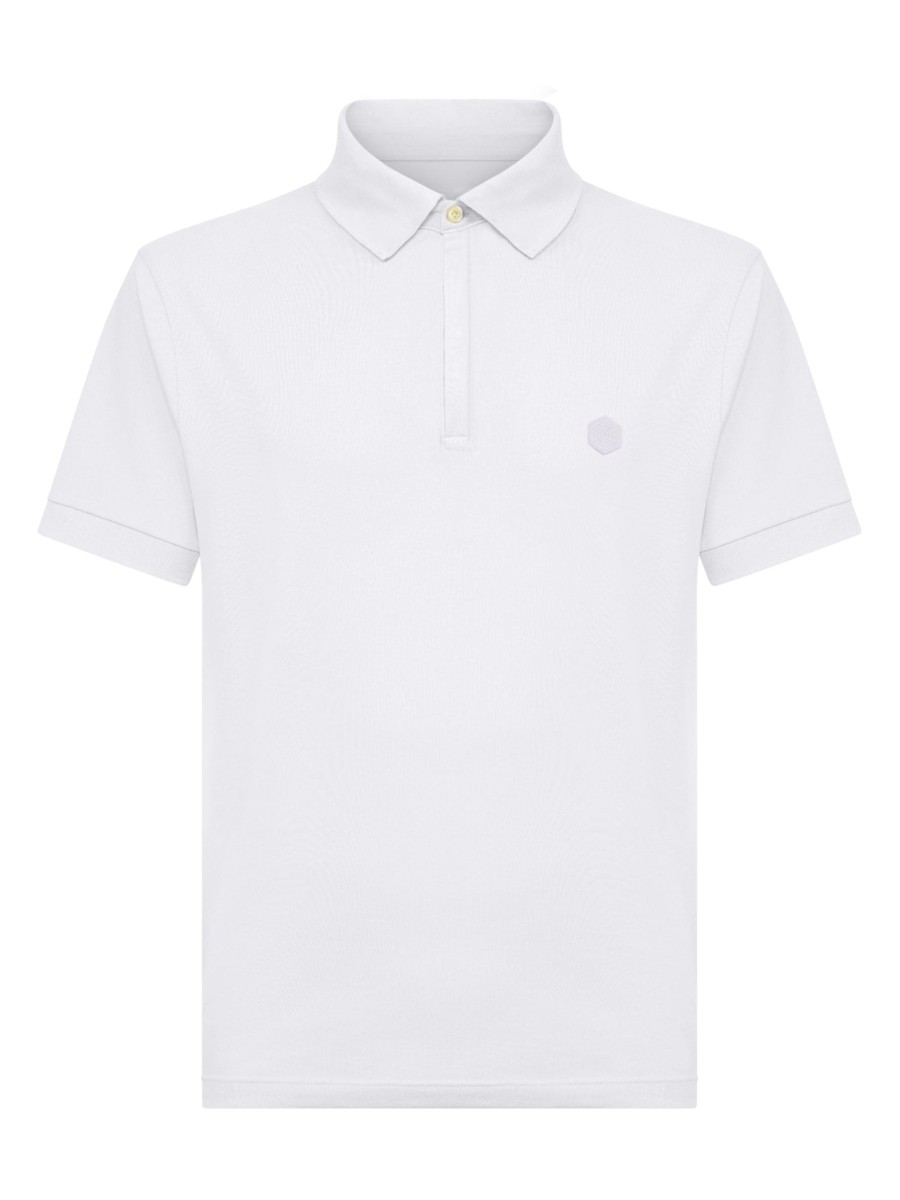 Polo | Ragno Polo In Eco Cotton Piquet Stretch - Bianco