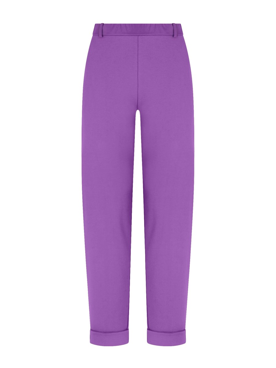 Pantaloni Cropped | Ragno Pantalone A Carota Con Tasche In Compact Light - Dewberry