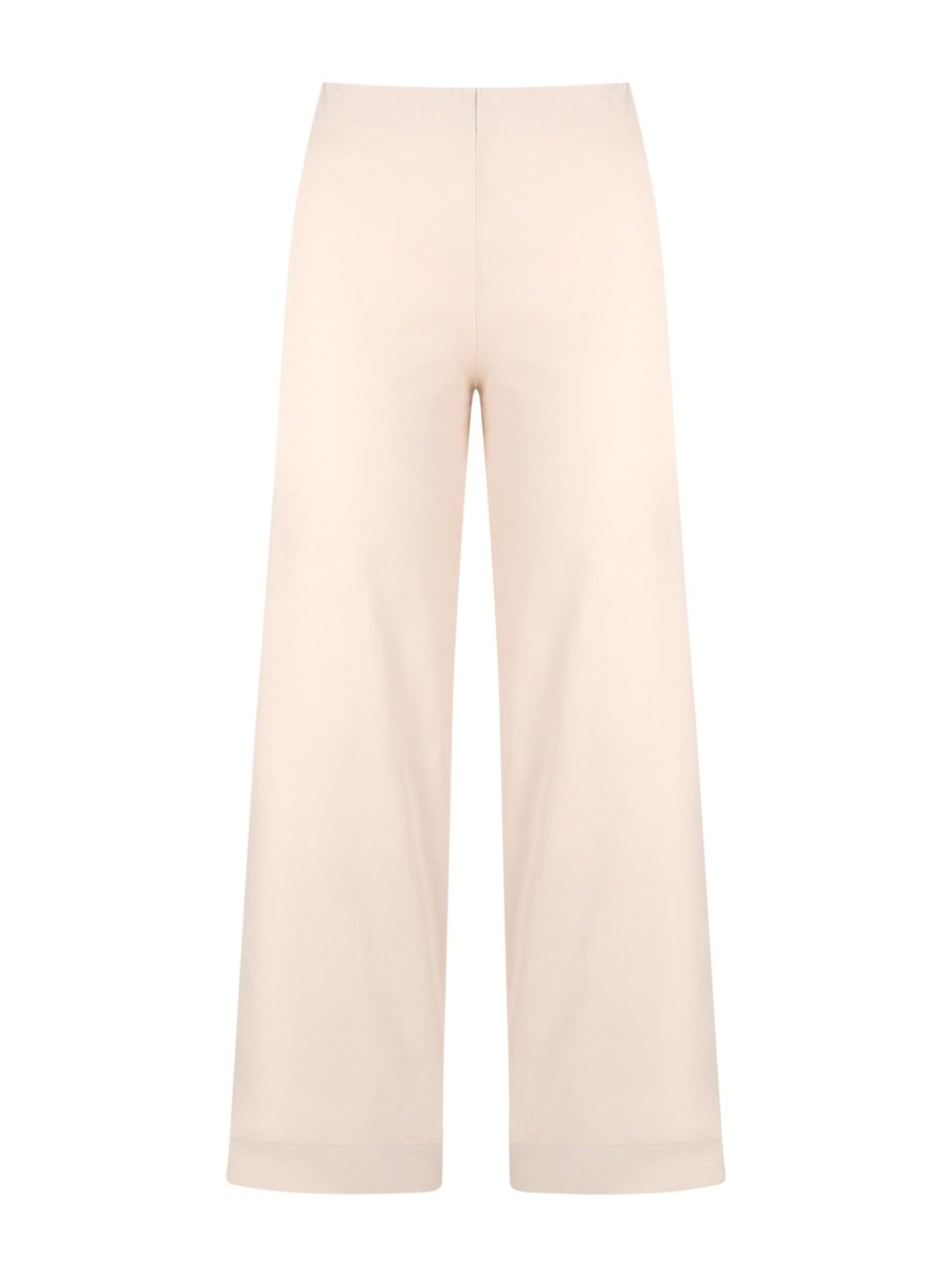 Tailleur Giacca E Pantaloni | Ragno Pantalone Ampio Alla Caviglia In Satin Power - Champignon