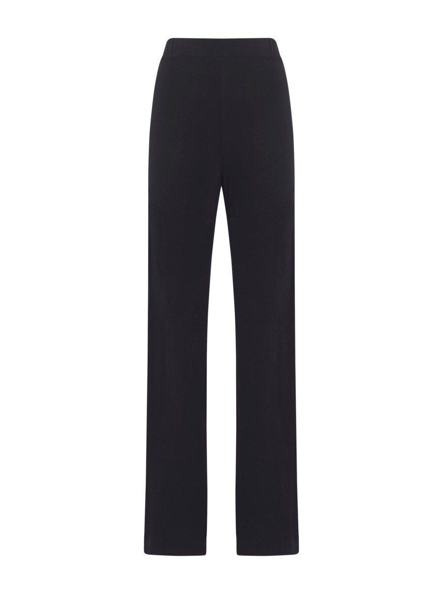 Pantaloni | Ragno Pantalone A Palazzo In Crepe Satin - Nero