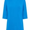 Magliette E T-Shirt | Ragno T-Shirt Con Manica 3/4 In Misto Viscosa - Ibiza Blue