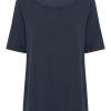 Magliette E T-Shirt | Ragno T-Shirt Girocollo A Manica Corta In Misto Viscosa - Bleu