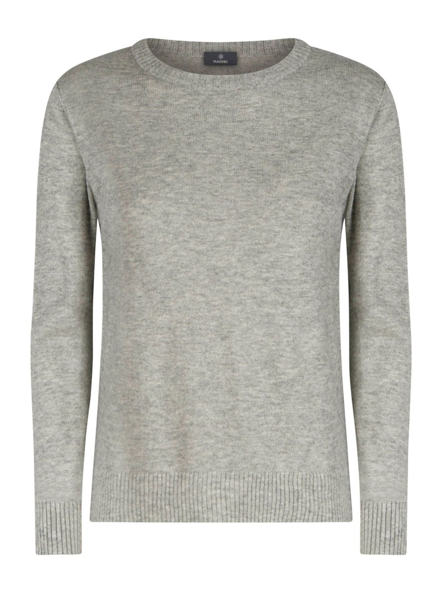 Pullover | Ragno Maglia Girocollo In Filato Nice Wool - Ghiaia Mel.