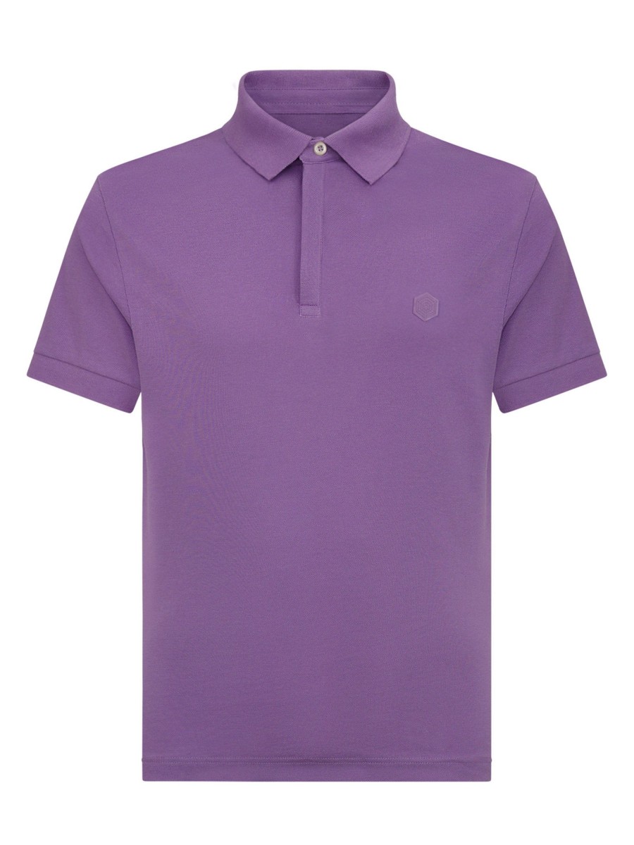 Polo | Ragno Polo In Eco Cotton Piquet Stretch - Dewberry