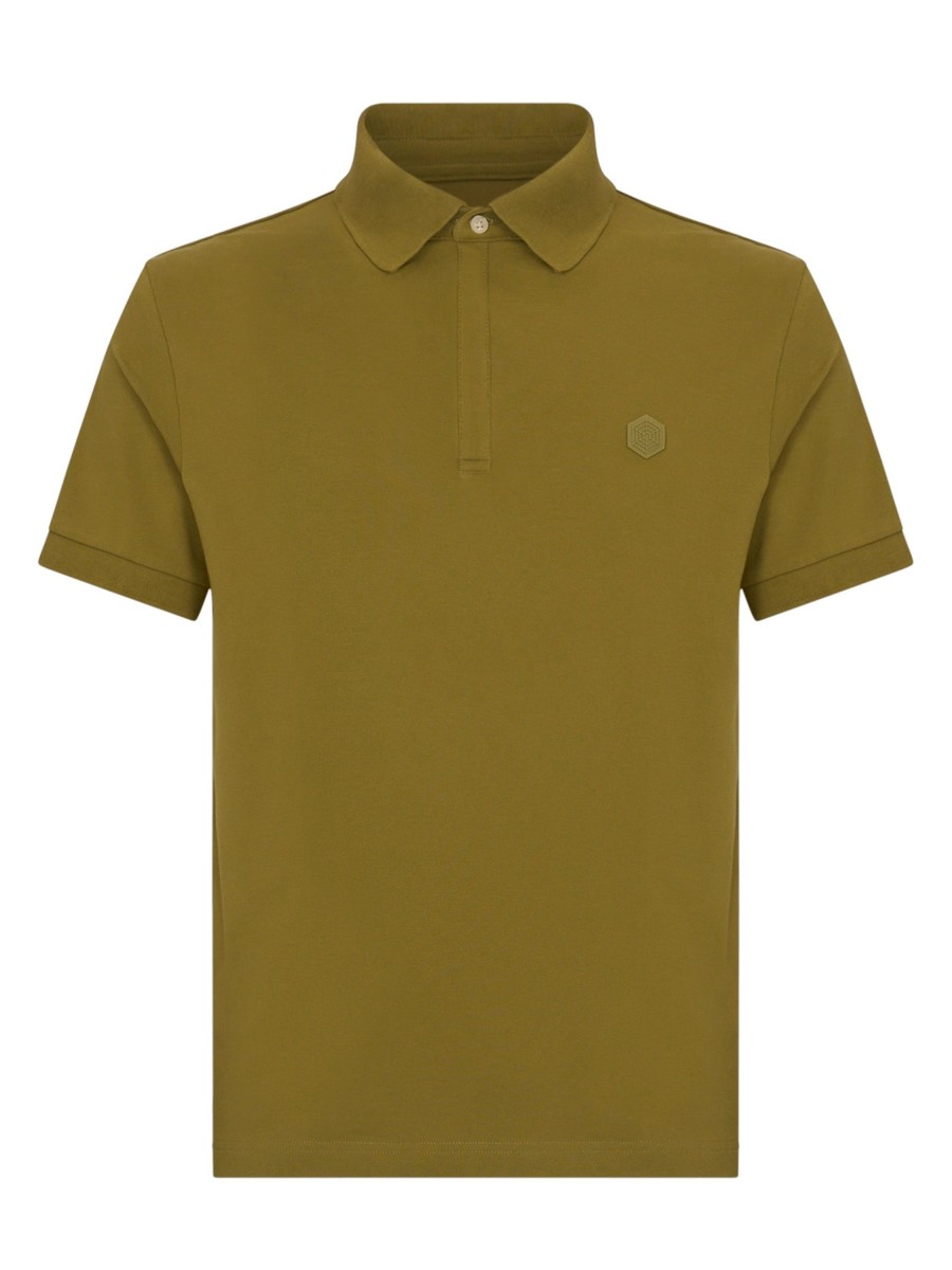 Polo | Ragno Polo In Eco Cotton Piquet Stretch - Sphagnum