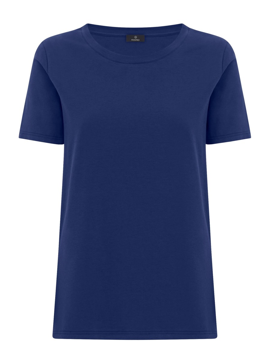 Magliette E T-Shirt | Ragno Maglietta Girocollo In Ultralight - Blueberry