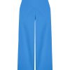 Pantaloni Cropped | Ragno Pantalone Ampio Alla Caviglia Con Tasche In Satin Power - Ibiza Blue