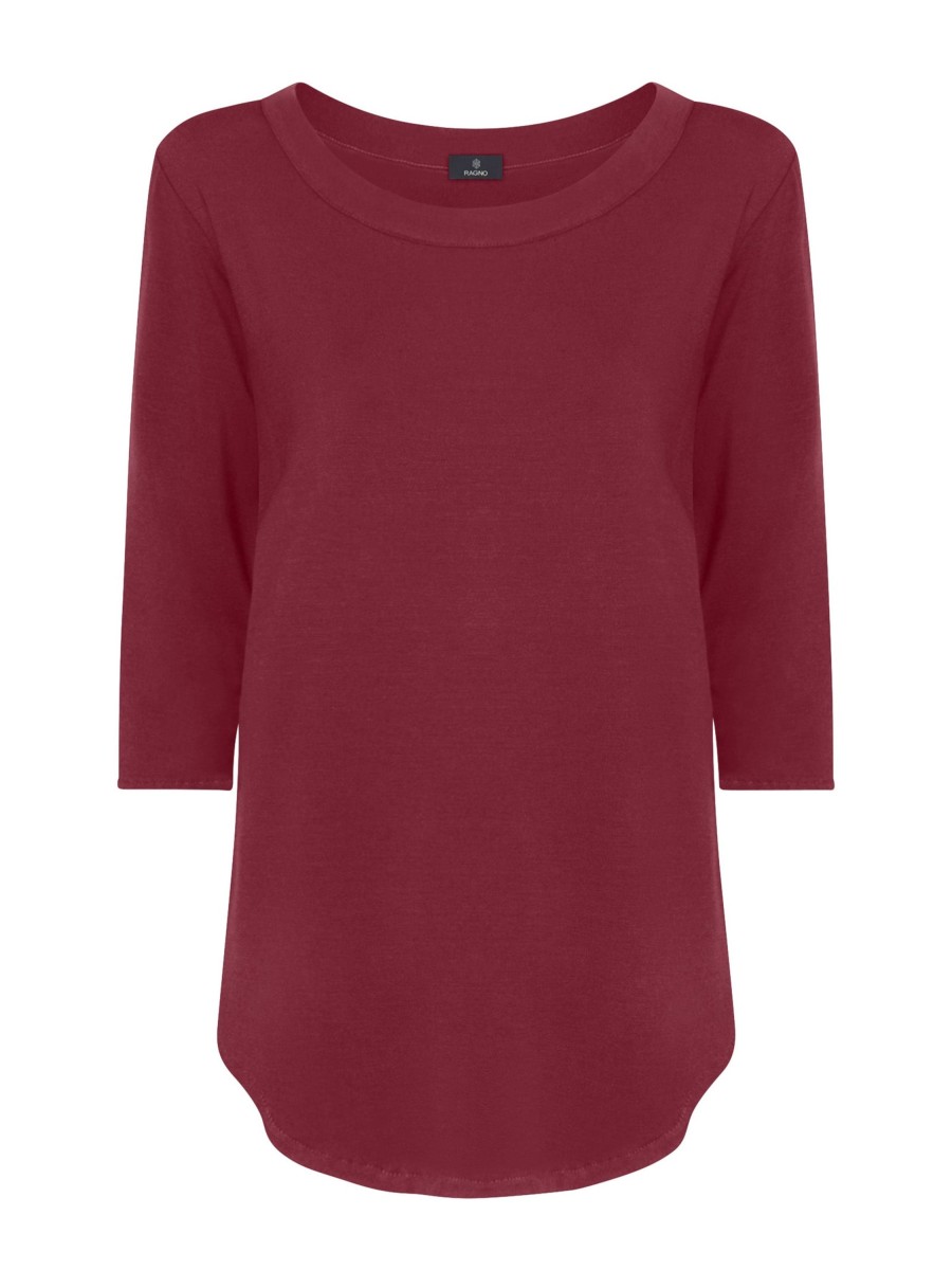 Magliette E T-Shirt | Ragno Maglietta Girocollo In Viscosa Summer - Tibetan Red