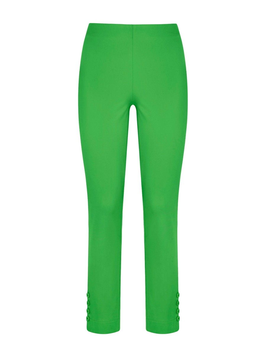 Pantaloni Capri | Ragno Pantalone Capri In Satin Power - Classic Green