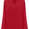 Bluse | Ragno Blusa Con Collo Serafino In Ecoseta - Salsa