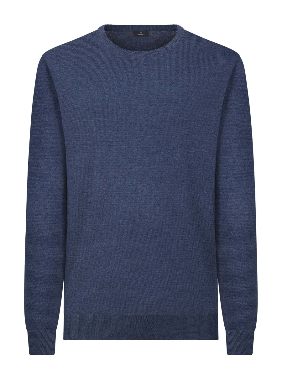 Pullover | Ragno Pull Girocollo In Filato Sport Wool - Aviazione