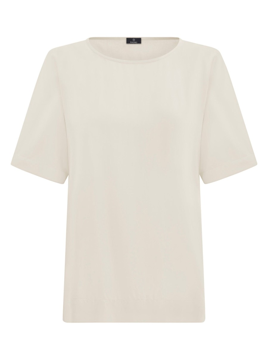 Bluse | Ragno Blusa A Manica Corta In Ecoseta - Champignon