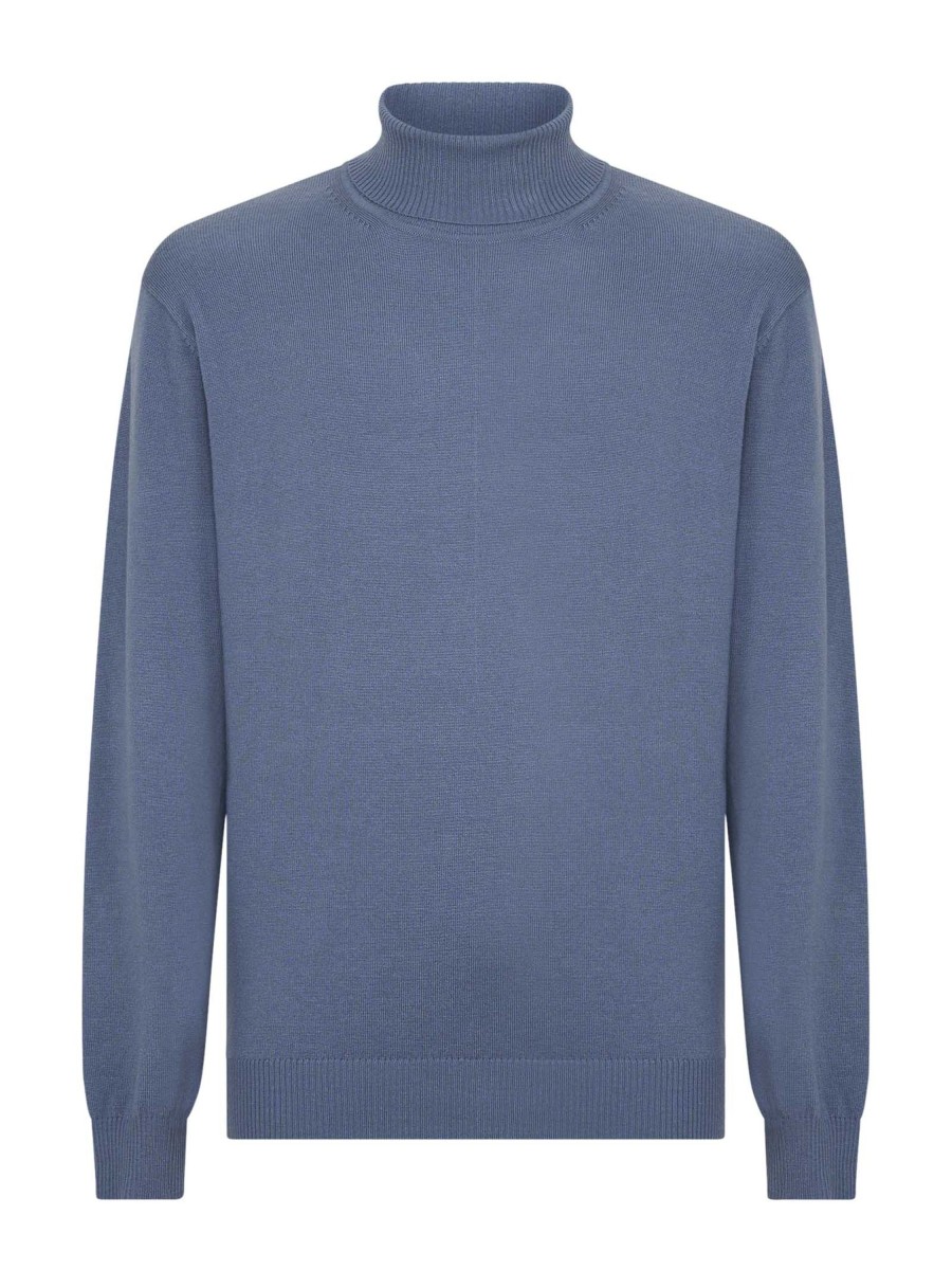 Dolcevita | Ragno Pull In Filato Sport Wool - Ashley Blue