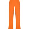 Pantaloni A Gamba Dritta | Ragno Pantalone Dritto Con Tasche In Satin Power - Persimmon Orange