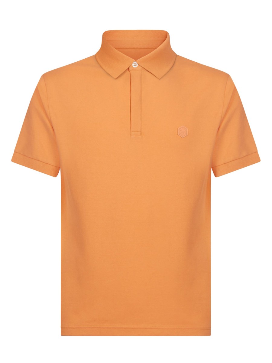 Polo | Ragno Polo In Eco Cotton Piquet Stretch - Tangerine