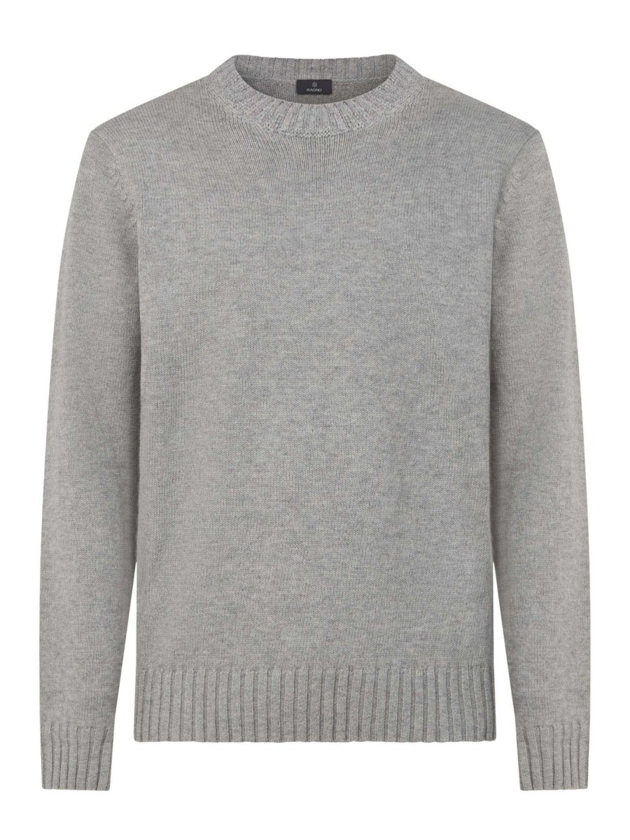 Pullover | Ragno Pull Girocollo In Filato Nice Wool - Ghiaia Mel.