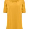 Magliette E T-Shirt | Ragno T-Shirt Girocollo Con Bottoni In Viscosa Summer - Golden Spice