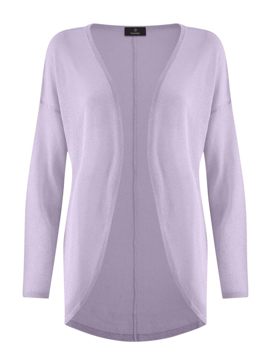 Cardigan | Ragno Cardigan In Crepe Lurex - Orchid Petal