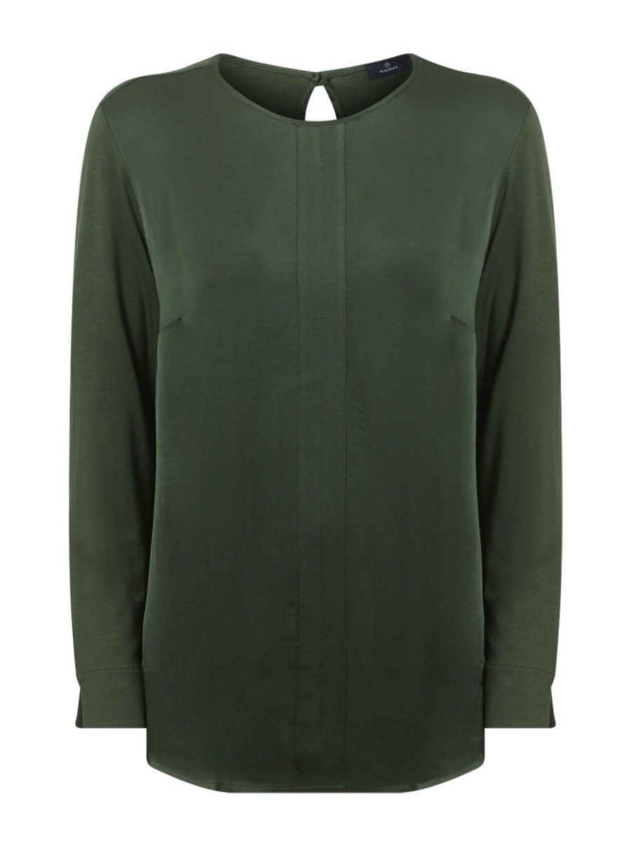 Bluse | Ragno Blusa Girocollo In Misto Viscosa - Kombu Green