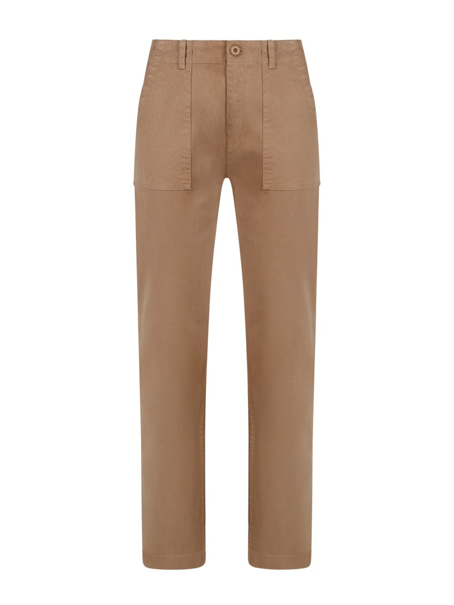 Pantaloni | Ragno Pantalone Chino In Cotone Elasticizzato Raw - Noce