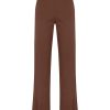 Pantaloni A Gamba Dritta | Ragno Pantalone Dritto Con Tasche In Satin Power - Cappuccino