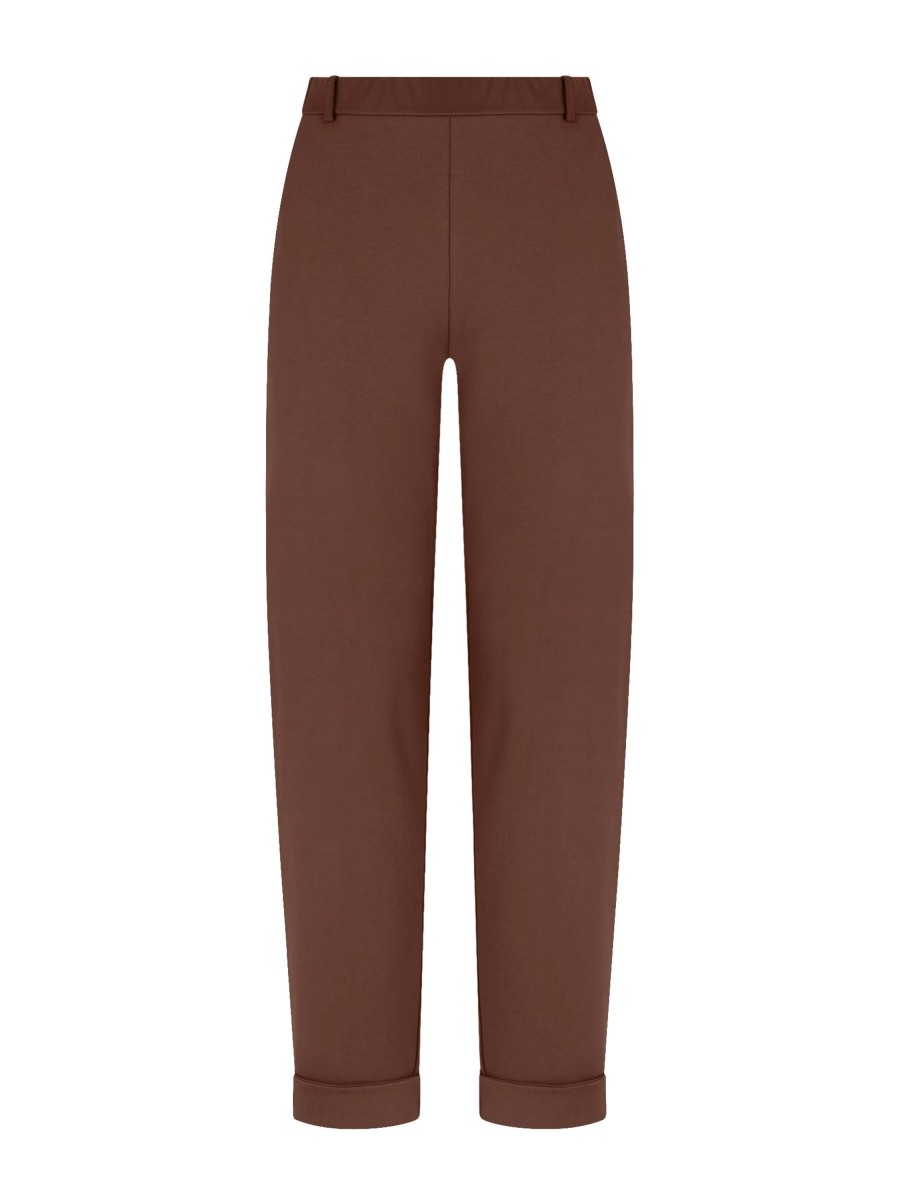 Pantaloni Cropped | Ragno Pantalone A Carota Con Tasche In Compact Light - Cappuccino