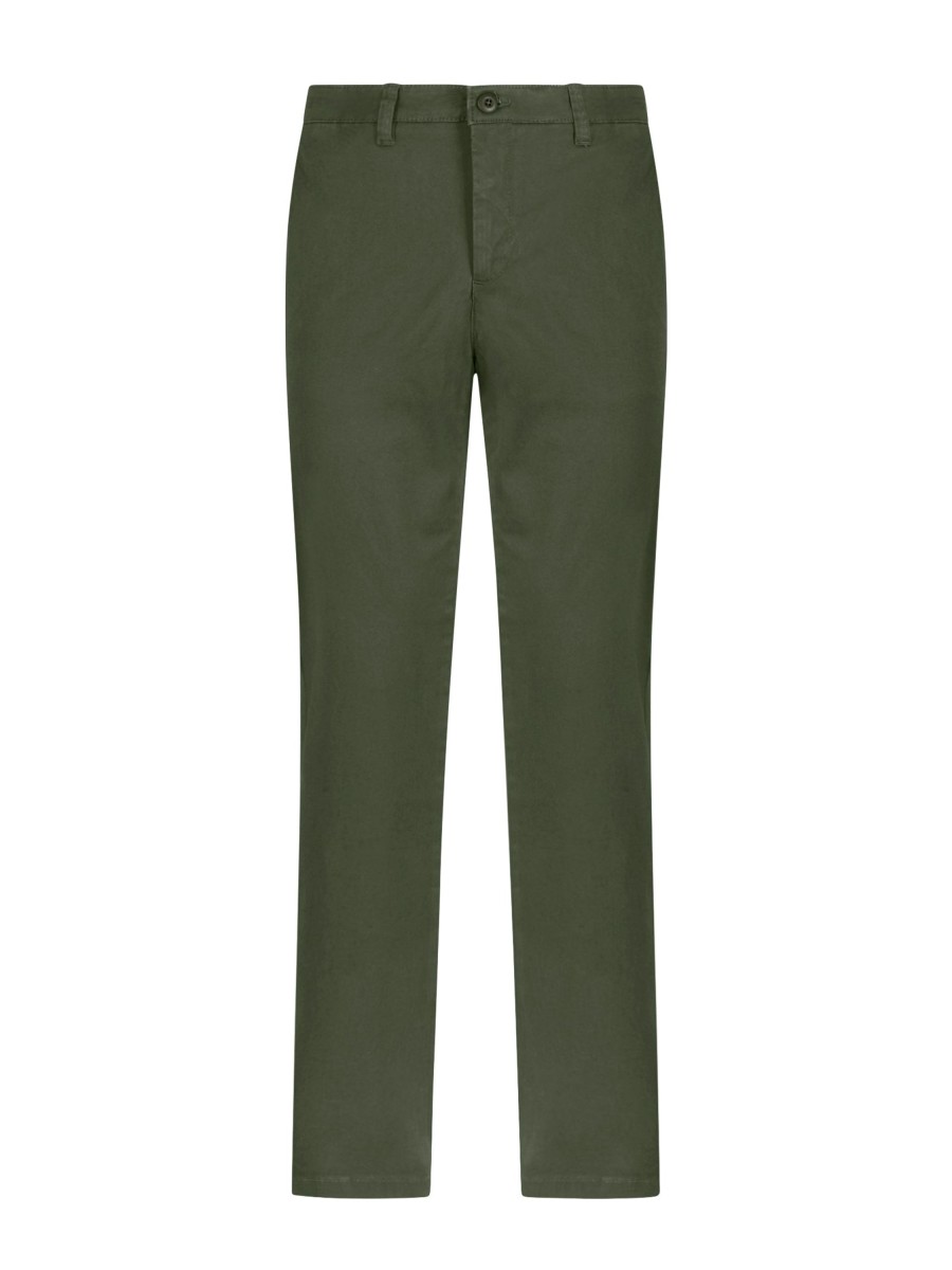 Pantaloni | Ragno Pantalone Chino In Twill Di Cotone Elasticizzato - Army