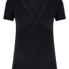 Top E Magliette | Ragno Merino Medium - Maglietta Scollo A V In Lana - Nero